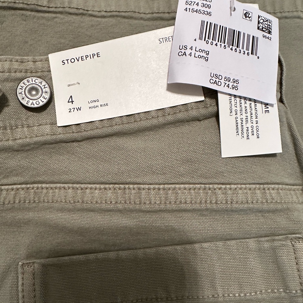 American Eagle Outfitters Women's Wide Leg Pants in Olive - Picture 5 of 5